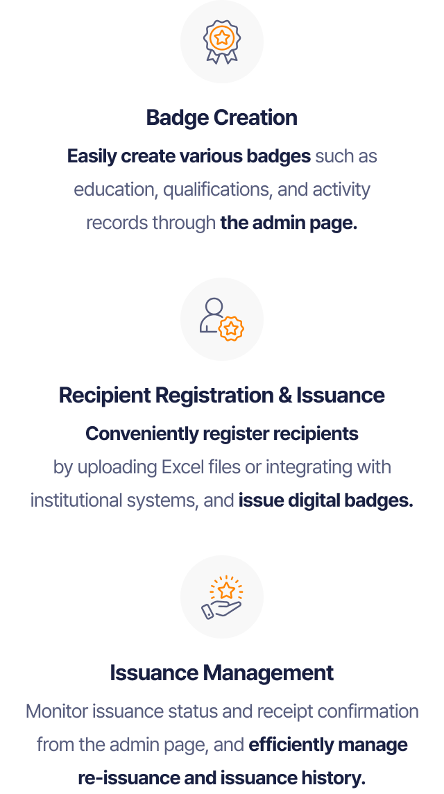 Key features of the OmniOne Badge platform