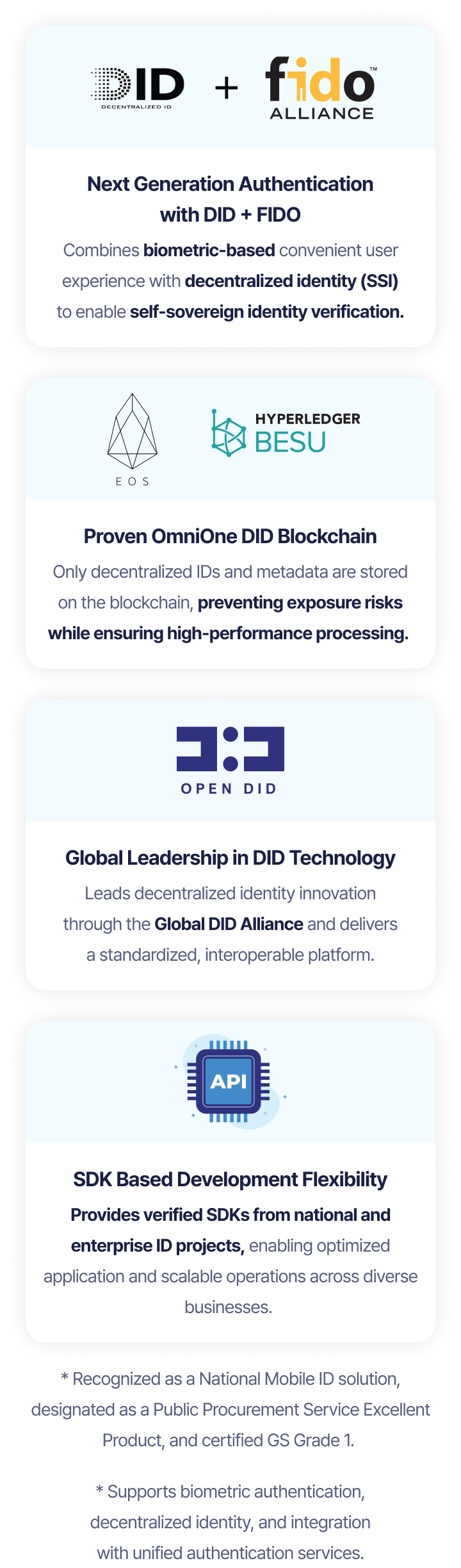 Key strengths and advantages of the OmniOne Enterprise platform